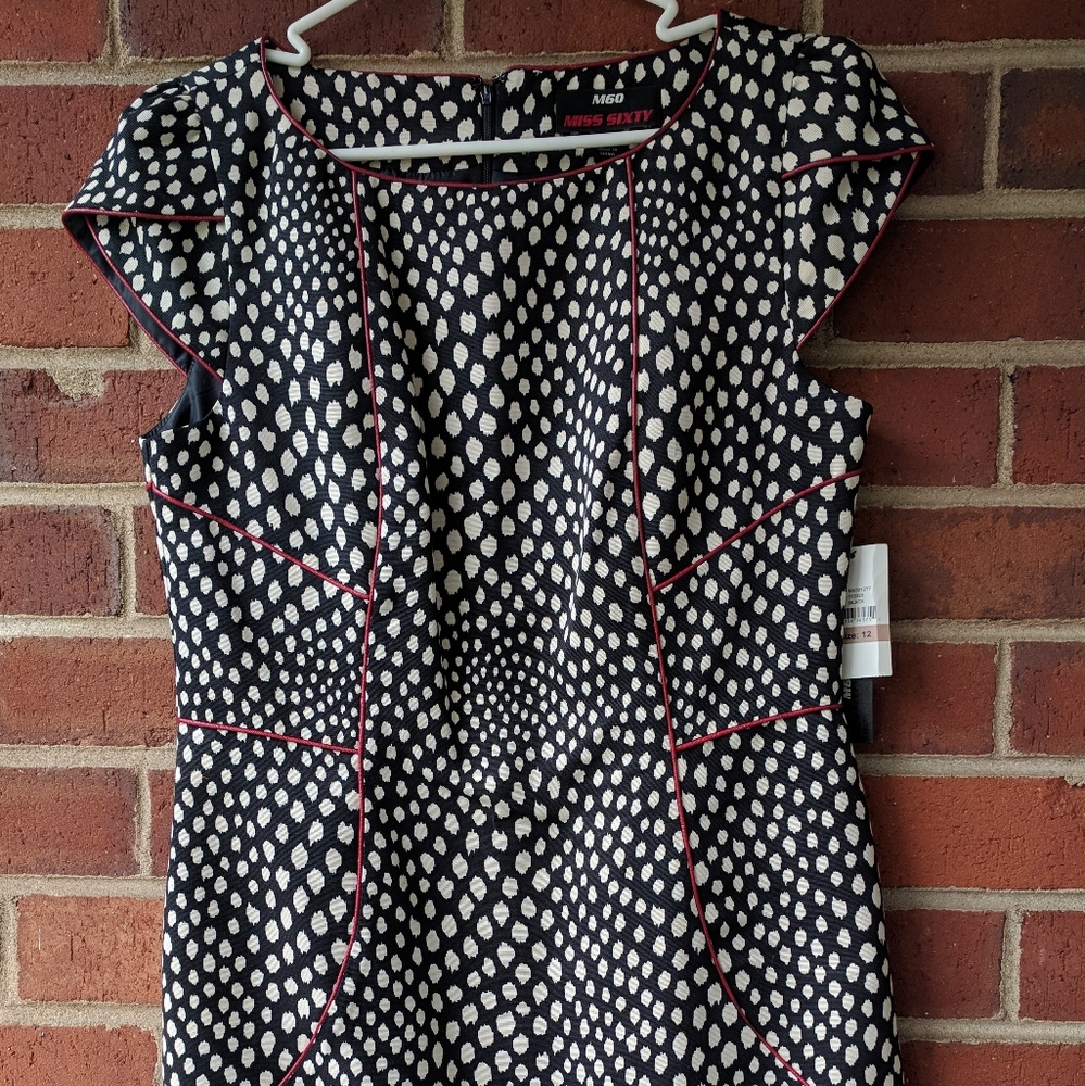 NWT Miss Sixty Spotted Black Dress